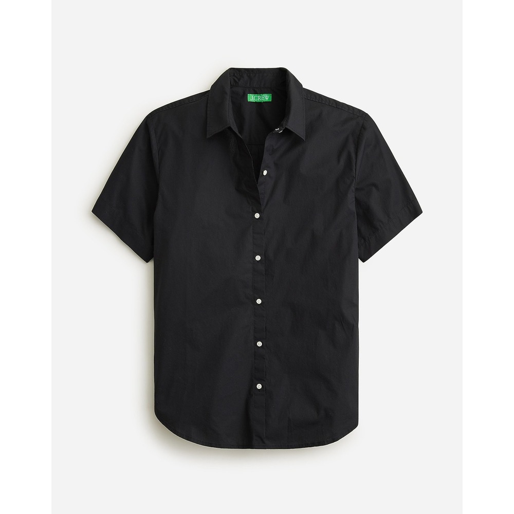 J.Crew Old Money Preppy Poplin Cotton Button Down Shirt Womens Large Black Boho